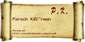 Parsch Kármen névjegykártya